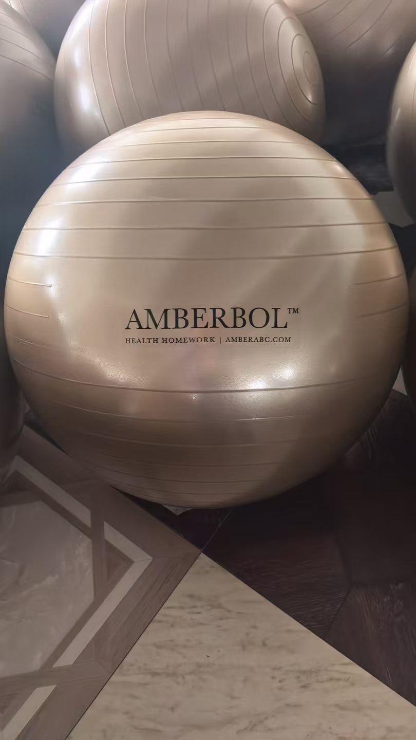 AMBERBOL™ | Premium 65cm Ergonomic Gymnastics, Yoga & Posture Ball (Matte Gold)