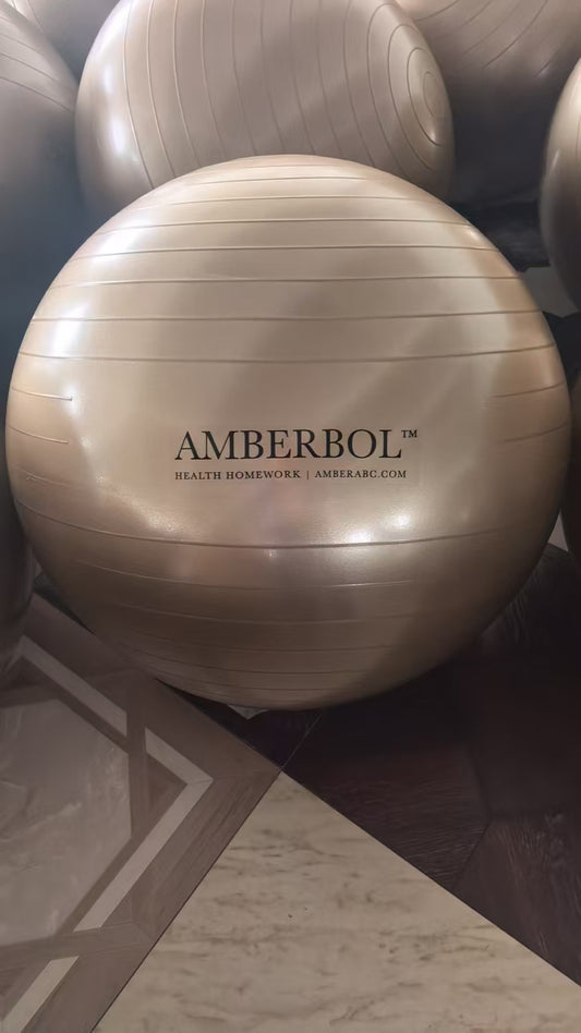 AMBERBOL™ | Premium 65cm Ergonomic Gymnastics, Yoga & Posture Ball (Matte Gold)