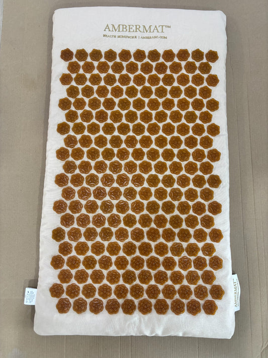 AMBERMAT™ | Premium Eco-Luxury Acupressure Mat with Coconut Fiber &amp; Dark Cognac Amber Spikes