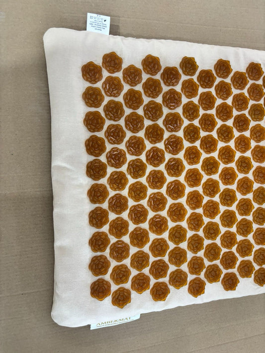AMBERMAT™ | Premium Eco-Luxury Acupressure Mat with Coconut Fiber & Dark Cognac Amber Spikes