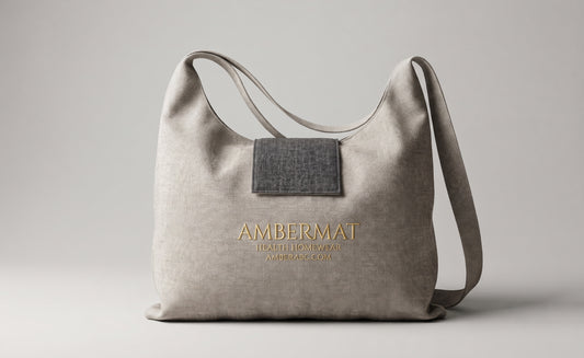 AMBERMAT™ | Eco-Luxury Shoulder Carry Bag with Gold Embroidery & 1-Meter Strap